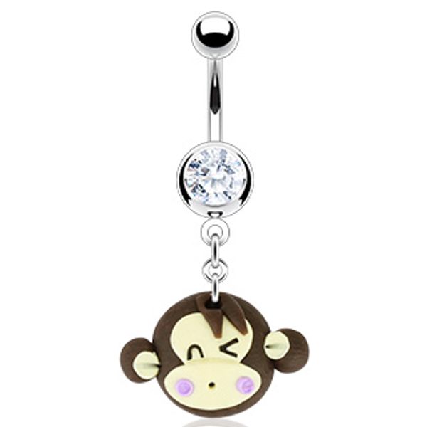 Bilde av Navle Piercing Clay Cute Monkey